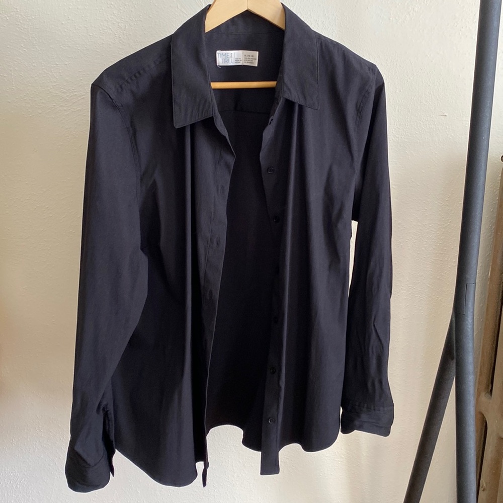 Black button down shirt